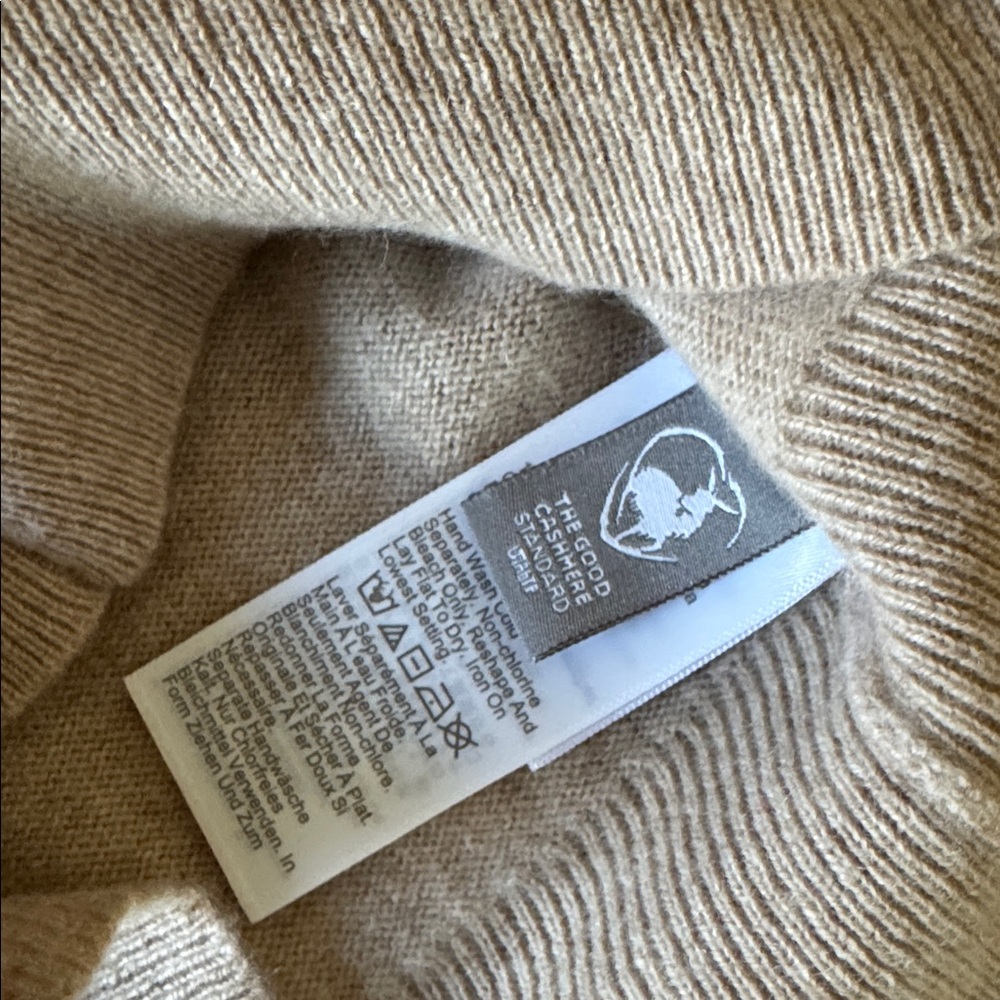 J Crew Cashmere Shrunken T-Shirt Short Sleeve Sweater CA082 Heather Linen Tan M - Picture 10 of 12
